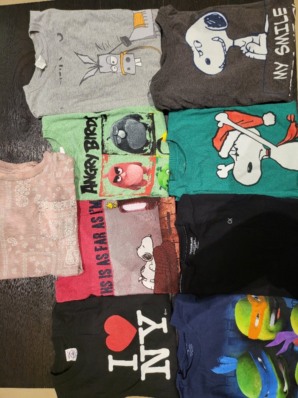 Variety T-shirts Ralph Lauren, Calvin Klein, Snoopy, Etc.